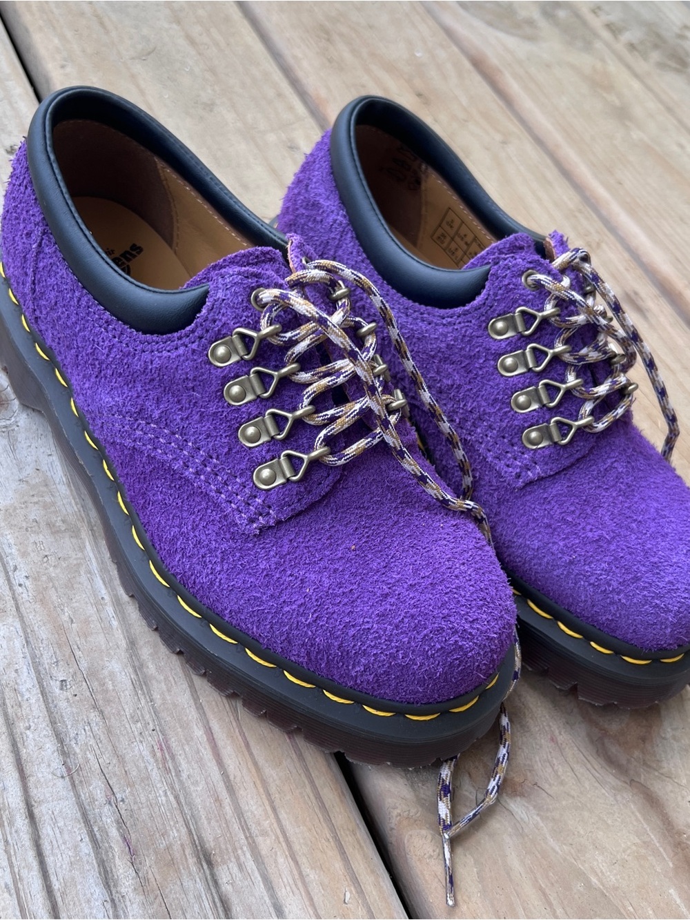 Dr. Martens 8053 Oxford Purple Suede Platform Lace-Up Shoe with Black Trim